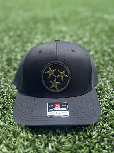 Tri-Star Green and Black Hat